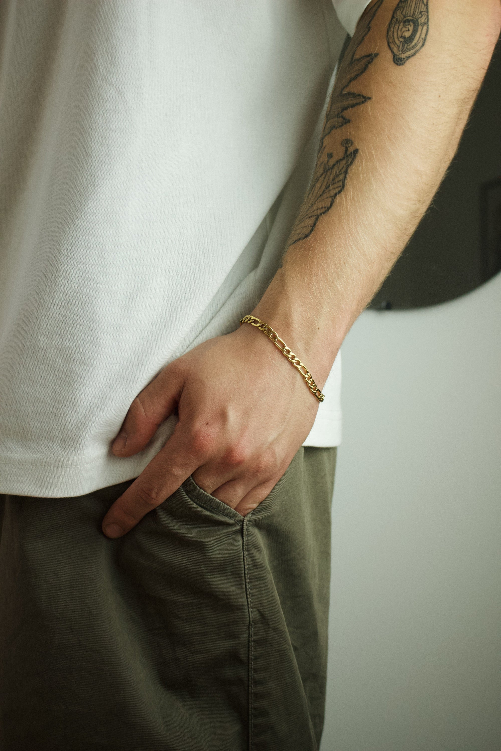 Figaro Armband | Edelstahl 18k Gold | 5.0mm